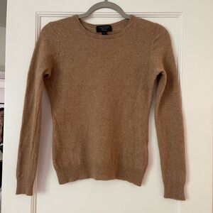 100% Cashmere Charter Club Luxe crew neck sweater tan size small